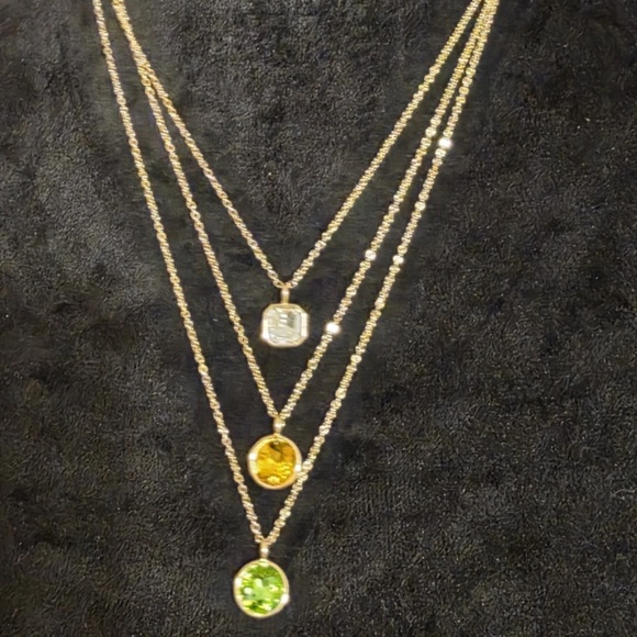 Park Lane Ophelia 3Layered 3 Gem Stone Necklace NWT - Picture 2 of 2